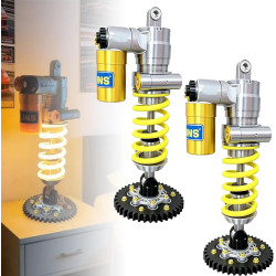 Générique Lampe de table à amortisseur – Veilleuse LED style industriel, tactile et réglable, 3 couleurs d'éclairage, chargement