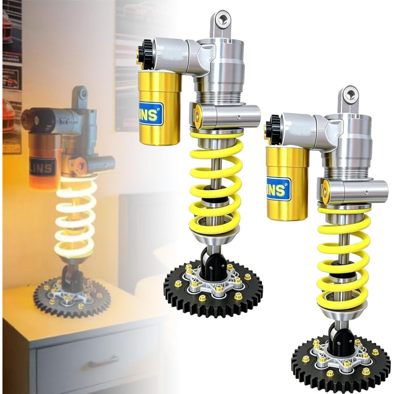 Générique Lampe de table à amortisseur – Veilleuse LED style industriel, tactile et réglable, 3 couleurs d'éclairage, chargement