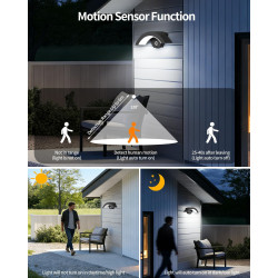 Jiehe Applique Murale Exterieur avec Détecteur de Mouvement, 12W Lampe Murale LED, Éclairage Mural Etanche IP65 Exterieur/Interi
