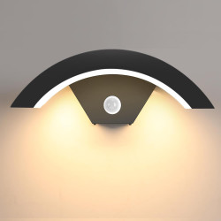 Jiehe Applique Murale Exterieur avec Détecteur de Mouvement, 12W Lampe Murale LED, Éclairage Mural Etanche IP65 Exterieur/Interi