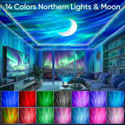 ibell Projecteur Ciel Etoile, 14 Couleurs Projecteur Galaxie Lampe Aurore Boréale Veilleuse Enfant LED Decoration Chambre, Proje