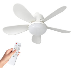 Ventilateur de Plafond avec Lumière et Telecommande, 52CM 40W LED Lampe Ventilateur Plafond Dimmable avec 3 Couleurs & 3 Vitesse
