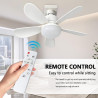 Ventilateur de Plafond avec Lumière et Telecommande, 52CM 40W LED Lampe Ventilateur Plafond Dimmable avec 3 Couleurs & 3 Vitesse