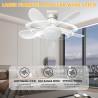 Ventilateur de Plafond avec Lumière et Telecommande, 52CM 40W LED Lampe Ventilateur Plafond Dimmable avec 3 Couleurs & 3 Vitesse