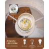 EDISHINE Lampadaire sur Pied pour Salon, Lampe sur Pied LED 3-Flamme avec Étagère et Abat-Jour en Lin, Douille E27, Ampoules Inc