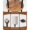 EDISHINE Lampadaire sur Pied pour Salon, Lampe sur Pied LED 3-Flamme avec Étagère et Abat-Jour en Lin, Douille E27, Ampoules Inc