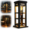 Lampe de table rétro pour cabine téléphonique, mini cabine téléphonique vintage, lumière d'accentuation LED chaude, style classi