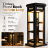 Lampe de table rétro pour cabine téléphonique, mini cabine téléphonique vintage, lumière d'accentuation LED chaude, style classi