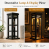 Lampe de table rétro pour cabine téléphonique, mini cabine téléphonique vintage, lumière d'accentuation LED chaude, style classi