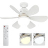 Ventilateur de Plafond avec Lumière et Telecommande, 52cm Dimmable LED Ventilateur Plafond, 40W Lustre Ventilateurs de Plafond a