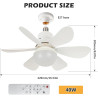 Ventilateur de Plafond avec Lumière et Telecommande, 52cm Dimmable LED Ventilateur Plafond, 40W Lustre Ventilateurs de Plafond a