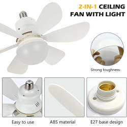 Ventilateur de Plafond avec Lumière et Telecommande, 52cm Dimmable LED Ventilateur Plafond, 40W Lustre Ventilateurs de Plafond a