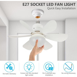 Ventilateur de Plafond avec Lumière et Telecommande, 52cm Dimmable LED Ventilateur Plafond, 40W Lustre Ventilateurs de Plafond a