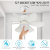 Ventilateur de Plafond avec Lumière et Telecommande, 52cm Dimmable LED Ventilateur Plafond, 40W Lustre Ventilateurs de Plafond a