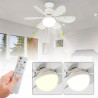 Ventilateur de Plafond avec Lumière et Telecommande, 52cm Dimmable LED Ventilateur Plafond, 40W Lustre Ventilateurs de Plafond a