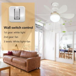 Ventilateur de Plafond avec Lumière et Telecommande, 52cm Dimmable LED Ventilateur Plafond, 40W Lustre Ventilateurs de Plafond a