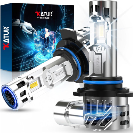 Ampoule LED HIR2 40000LM, 200W 800% Lumineuse 6000K Blanc, Ampoule HIR2 LED avec Double Ventilateur de Refroidissement, Plug & P