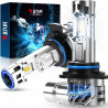 Ampoule LED HIR2 40000LM, 200W 800% Lumineuse 6000K Blanc, Ampoule HIR2 LED avec Double Ventilateur de Refroidissement, Plug & P