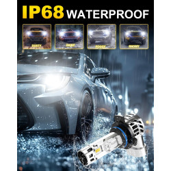 Ampoule LED HIR2 40000LM, 200W 800% Lumineuse 6000K Blanc, Ampoule HIR2 LED avec Double Ventilateur de Refroidissement, Plug & P