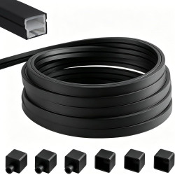 Profil en silicone pour bande LED 6M, Profil flexible 12x12mm, Diffuseur étanche pour bande LED, Cache en silicone pour panneaux