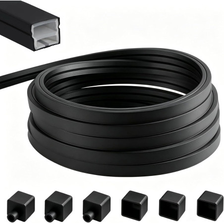 Profil en silicone pour bande LED 6M, Profil flexible 12x12mm, Diffuseur étanche pour bande LED, Cache en silicone pour panneaux