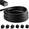 Profil en silicone pour bande LED 6M, Profil flexible 12x12mm, Diffuseur étanche pour bande LED, Cache en silicone pour panneaux
