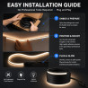 Profil en silicone pour bande LED 6M, Profil flexible 12x12mm, Diffuseur étanche pour bande LED, Cache en silicone pour panneaux