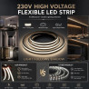 Profil en silicone pour bande LED 6M, Profil flexible 12x12mm, Diffuseur étanche pour bande LED, Cache en silicone pour panneaux