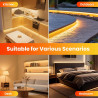 Dimmable Ruban LED COB avec Fonction Minuterie, Lumière au LED IP65 étanche 230V 288LEDs/m Silicone Bandeau Autocollant Flex Rub