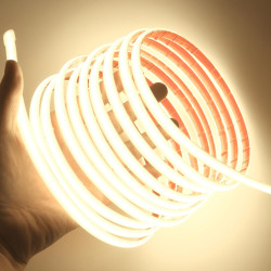 Dimmable Ruban LED COB avec Fonction Minuterie, Lumière au LED IP65 étanche 230V 288LEDs/m Silicone Bandeau Autocollant Flex Rub