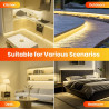 Dimmable Ruban LED COB avec Fonction Minuterie, Lumière au LED IP65 étanche 230V 288LEDs/m Silicone Bandeau Autocollant Flex Rub