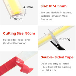 Dimmable Ruban LED COB avec Fonction Minuterie, Lumière au LED IP65 étanche 230V 288LEDs/m Silicone Bandeau Autocollant Flex Rub
