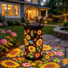2 Pièces Lanterne Solaire d'extérieur,IP65 Étanche Lanterne Solaire pour Jardin,Lampe Décorative Jardin Suspendue Tournesol,Lamp