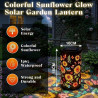 2 Pièces Lanterne Solaire d'extérieur,IP65 Étanche Lanterne Solaire pour Jardin,Lampe Décorative Jardin Suspendue Tournesol,Lamp