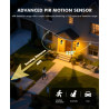 FTL Applique Extérieure avec Détecteur de Mouvement, 3 Modes E27 Lanterne Murale pour Extérieur, Noire Porche Luminaire Exterieu