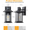 FTL Applique Extérieure avec Détecteur de Mouvement, 3 Modes E27 Lanterne Murale pour Extérieur, Noire Porche Luminaire Exterieu