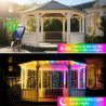 3 EN 1 Rideau lumineux solaire d'extérieur 3 x 3 m, guirlande lumineuse à 300 LED, 8 modes, rideau lumineux solaire étanche IP65