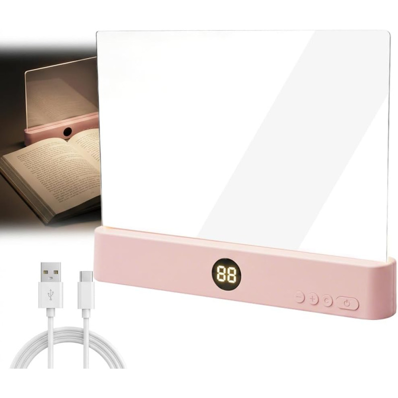 Lampe de Lecture LED pour Livre, 3 Couleurs de Lumière Réglables, Portable et Rechargeable USB-C, Éclairage Doux Anti-Réflexion,