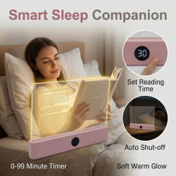 Lampe de Lecture LED pour Livre, 3 Couleurs de Lumière Réglables, Portable et Rechargeable USB-C, Éclairage Doux Anti-Réflexion,