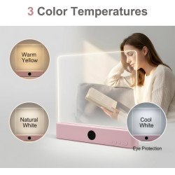 Lampe de Lecture LED pour Livre, 3 Couleurs de Lumière Réglables, Portable et Rechargeable USB-C, Éclairage Doux Anti-Réflexion,
