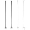 Lot de 4 barres lumineuses de 3 m - Poles lumineux d'extérieur avec fourchette - Mâts lumineux suspendus en métal pour éclairage