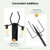Lot de 4 barres lumineuses de 3 m - Poles lumineux d'extérieur avec fourchette - Mâts lumineux suspendus en métal pour éclairage