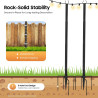 Lot de 4 barres lumineuses de 3 m - Poles lumineux d'extérieur avec fourchette - Mâts lumineux suspendus en métal pour éclairage