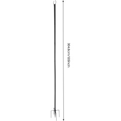 Lot de 4 barres lumineuses de 3 m - Poles lumineux d'extérieur avec fourchette - Mâts lumineux suspendus en métal pour éclairage