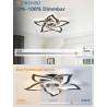 Zmishibo lustre ventilateur de plafond, plafonnier ventilateur silencieux floral 69cm, moteur cc inversible 6 vitesses, led dimm