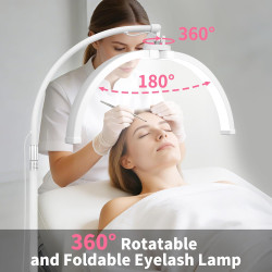 CGBE Lampe Extension de Cils Demi-lune: Pliable LED Lampadaire Cils avec Support de Téléphone - 360° Rotative Tête - Luminosité 