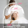 CGBE Lampe Extension de Cils Demi-lune: Pliable LED Lampadaire Cils avec Support de Téléphone - 360° Rotative Tête - Luminosité 