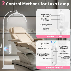CGBE Lampe Extension de Cils Demi-lune: Pliable LED Lampadaire Cils avec Support de Téléphone - 360° Rotative Tête - Luminosité 