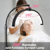 CGBE Lampe Extension de Cils Demi-lune: Pliable LED Lampadaire Cils avec Support de Téléphone - 360° Rotative Tête - Luminosité 