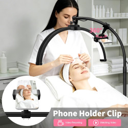 CGBE Lampe Extension de Cils Demi-lune: Pliable LED Lampadaire Cils avec Support de Téléphone - 360° Rotative Tête - Luminosité 